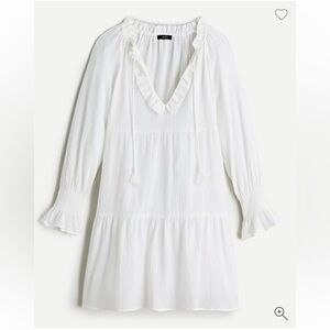 NWT J. Crew Tiered beach tunic in crinkle cotton white size XL